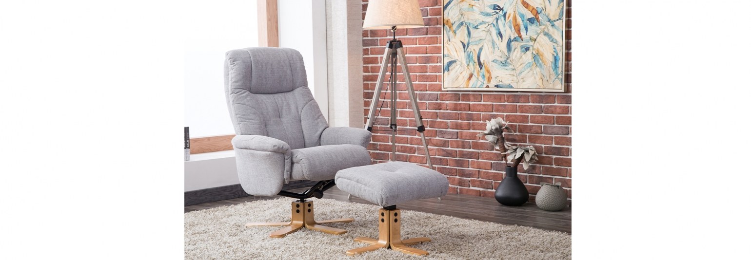 Dubai Upholstered Fabric Swivel Recliner Office Chair